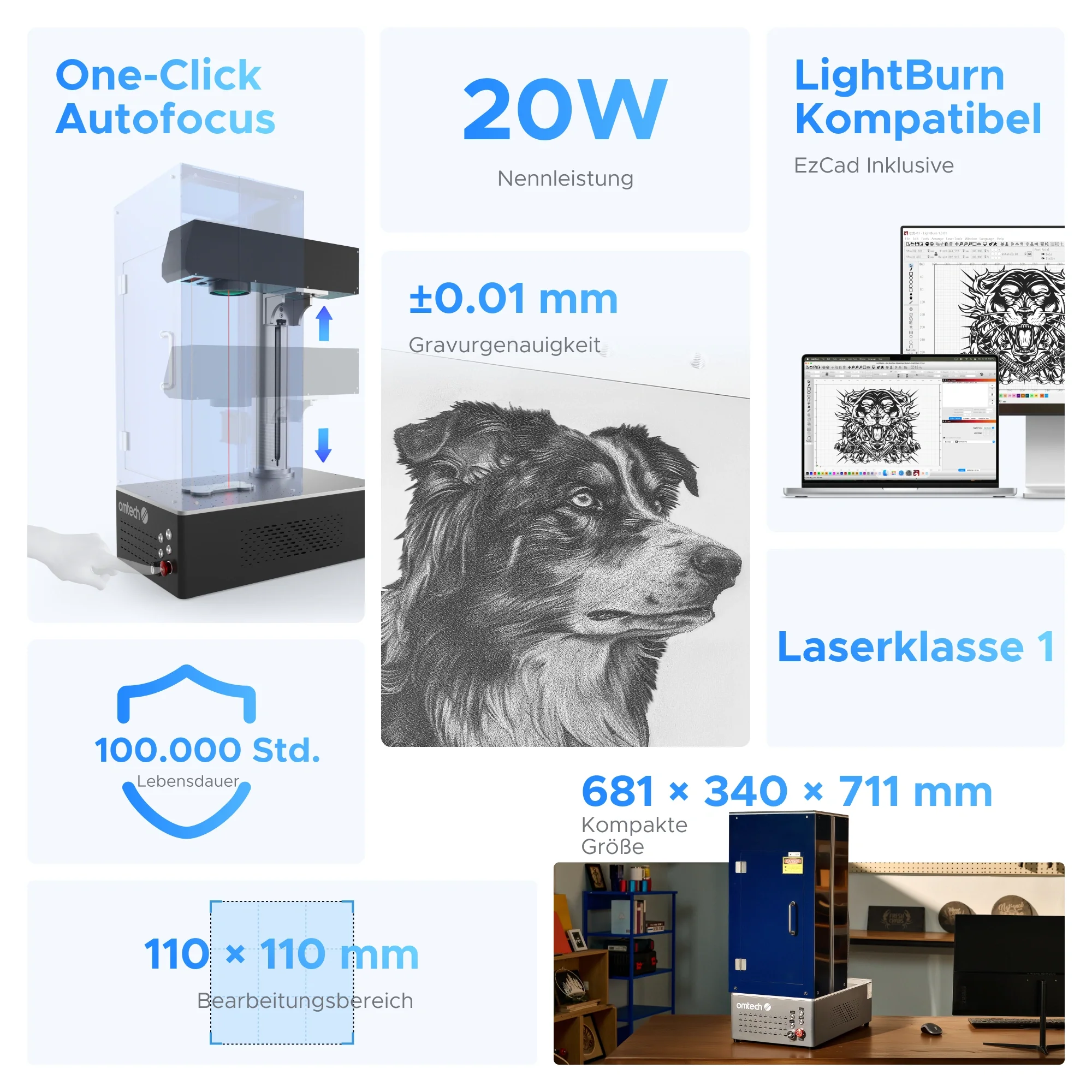 20W Faserlaser Graviermaschine mit Autofokus für Metallgravur | F20C - Image 7