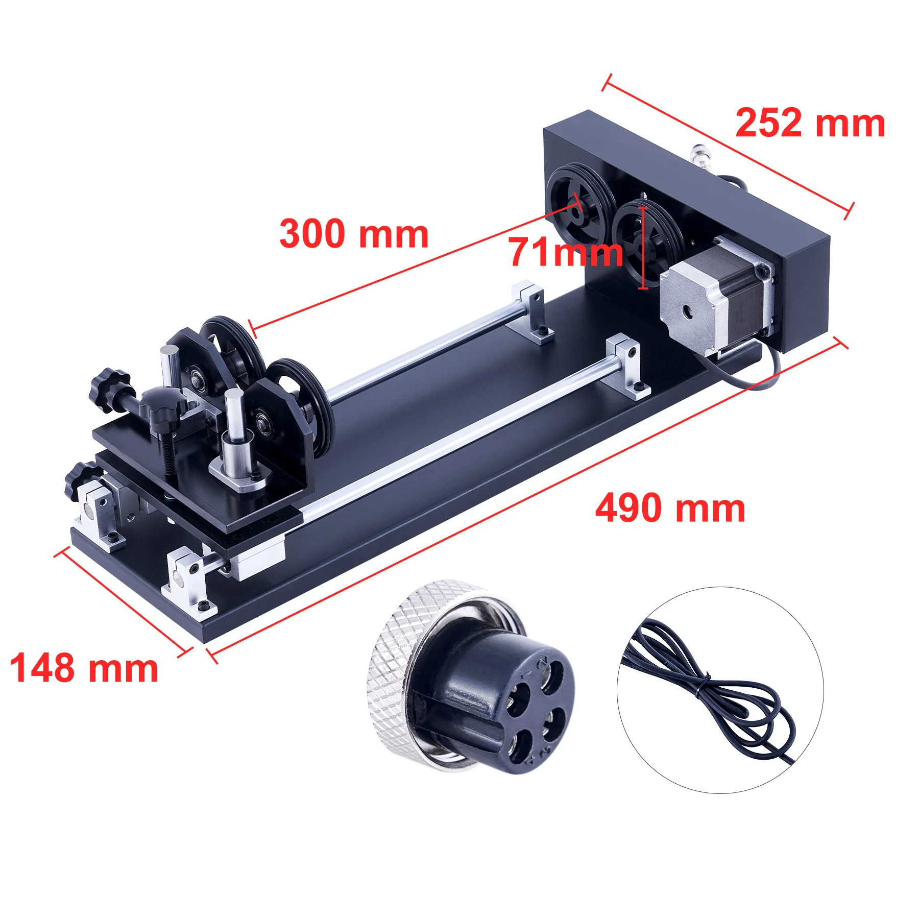 4-Räder-Drehachse für CO2 Laser Graviermaschinen & Lasercutter | LRA-GL49 - Image 5