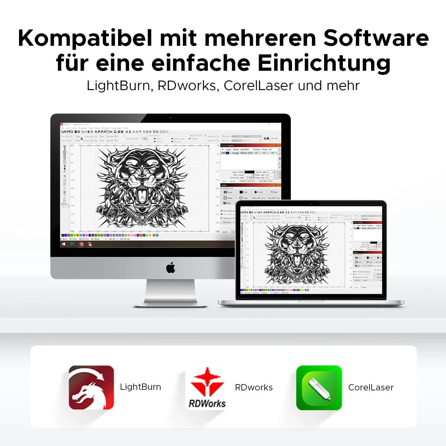 55W Desktop Laser Cutter mit 510x300mm Gravurfläche | Polar Plus - Image 15