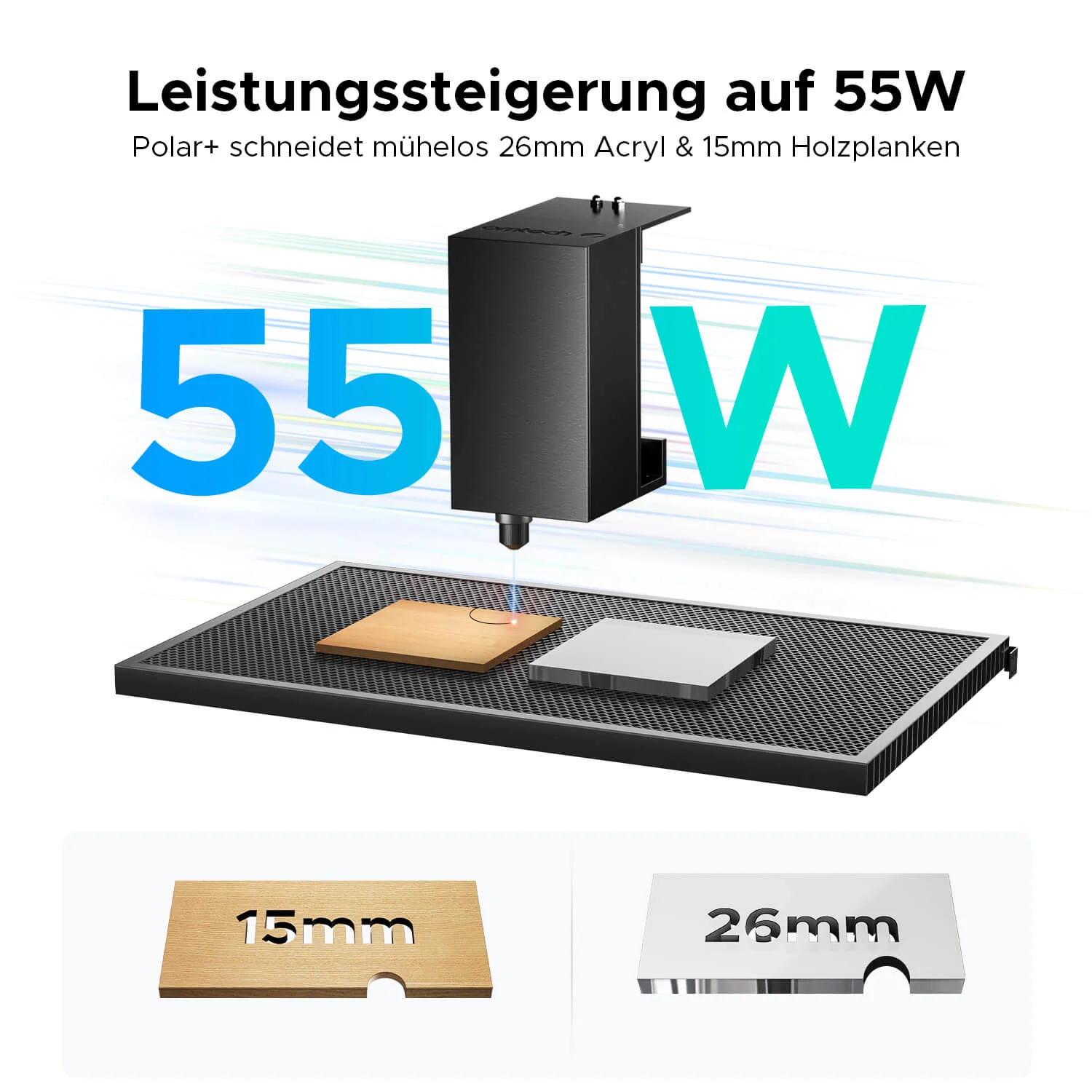 55W Desktop Laser Cutter mit 510x300mm Gravurfläche | Polar Plus - Image 9