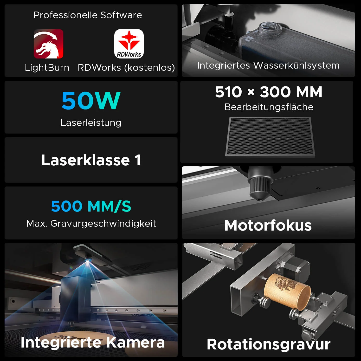 50W Desktop Laser Cutter mit 510x300mm Gravurfläche | Polar Laser - Image 8